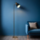 Graceful Black Standing Lamp with Copper Head Graceful Black Standing Lamp with Copper Head